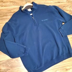 COLUMBIA Men's Navy blue pullover Long sleeves Zip neckline sz.XL